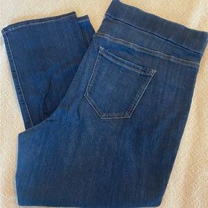 Liverpool Dark Blue Denim Capri Pants
